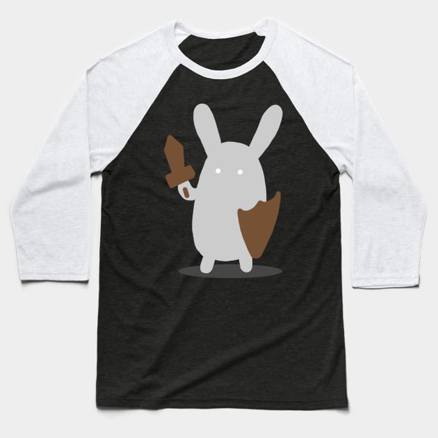 Cute Bunny Rabbit Warrior Baseball T-Shirt by knoxusdesigns